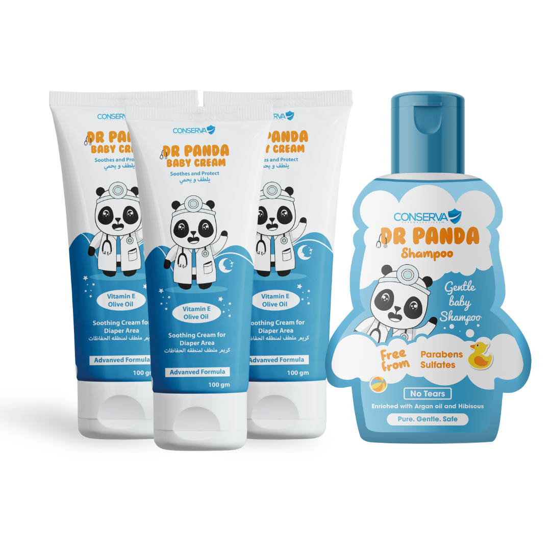 مجموعة 3 كريم ترطيب الجلد دكتور باندا + 1 شامبو دكتور باندا Bundle of 3 Dr Panda Diaper Cream & 1 Shampoo