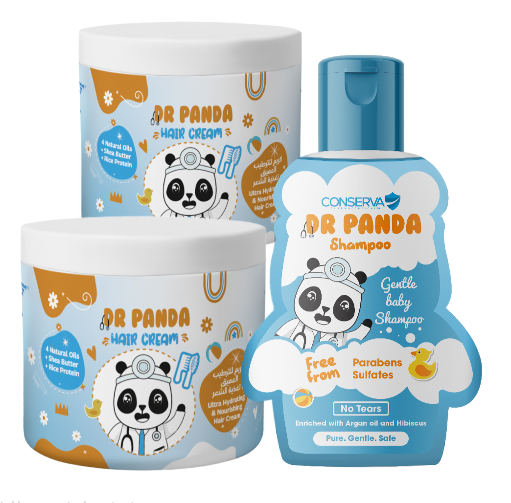 مجموعة ٢ كريم دكتور باندا للشعر + ١ شامبو دكتور باندا Bundle 2 Dr Panda Leave in Hair Cream + 1 Dr Panda Shampoo