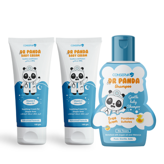 مجموعة 1 شامبو دكتور باندا مع 2 كريم دكتور باندا للحفاظ و ترطيب الجلد Bundle of 2 Dr Panda Diaper Cream & 1 Shampoo